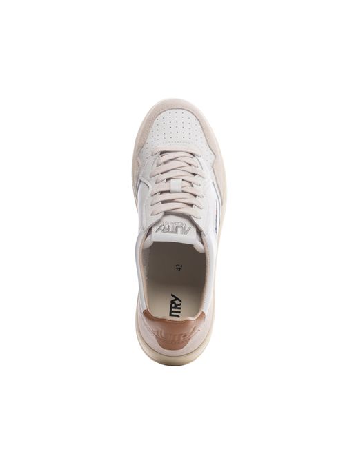 Sneakers Medalist Low in pelle e suede White/Brown sugar AUTRY | AULMLS02