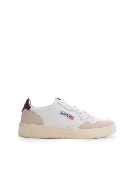 Sneakers Medalist Low in pelle e suede White/Burgundy AUTRY | AULMLS03