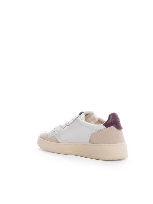 Sneakers Medalist Low in pelle e suede White/Burgundy AUTRY | AULMLS03