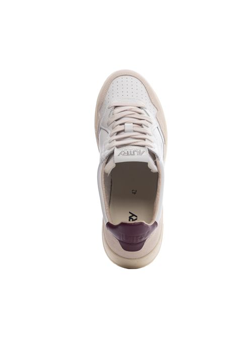 Sneakers Medalist Low in pelle e suede White/Burgundy AUTRY | AULMLS03