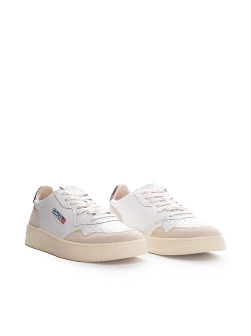 Sneakers Medalist Low in pelle e suede White/Burgundy AUTRY | AULMLS03