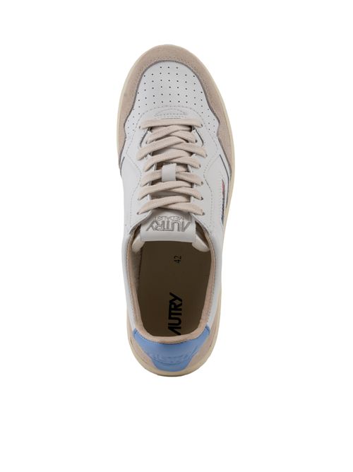 Sneakers Medalist Low in pelle e suede White/Blue AUTRY | AULMLS04
