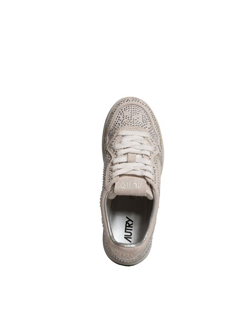 neakers Medalist Low Crystal in suede con micro strass AUTRY | AULWNA01