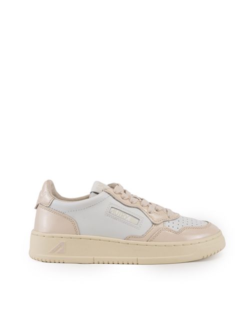 Sneakers Medalist Low in pelle e pelle smaltata bicolor White/Rose AUTRY | AULWRT03