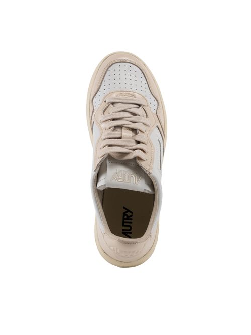 Sneakers Medalist Low in pelle e pelle smaltata bicolor White/Rose AUTRY | AULWRT03