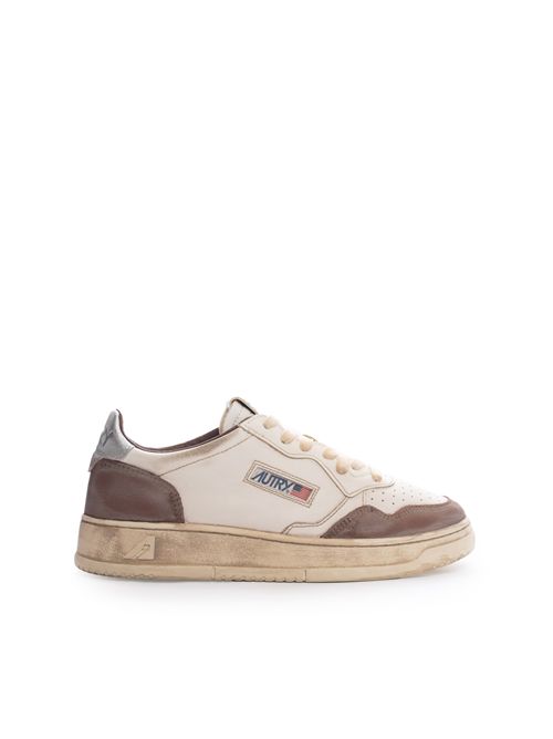 Sneakers Medalist Low Super vintage in pelle e suede Bianco/argento/burned AUTRY | AVLMLS09