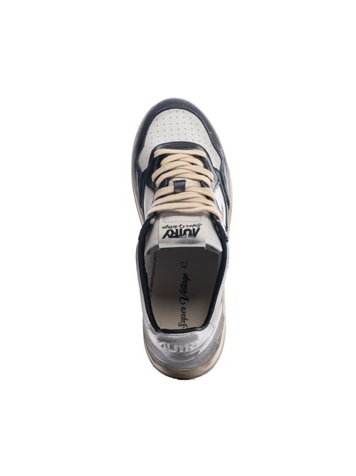 Sneakers Autry Medalist Low Super vintage in pelle bianca/nera/argento AUTRY | AVLMSV11