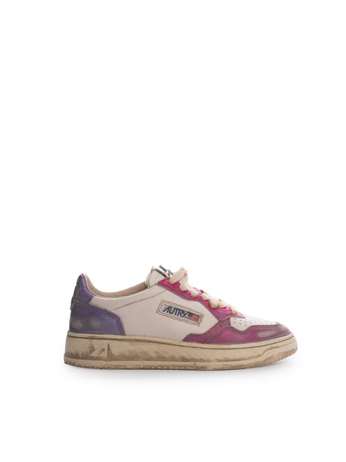 Sneakers Medalist Low Super vintage in pelle Bianco/Fucsia/Violet AUTRY | AVLWMT07