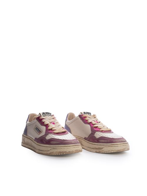 Sneakers Medalist Low Super vintage in pelle Bianco/Fucsia/Violet AUTRY | AVLWMT07