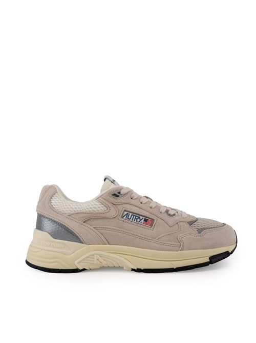 Sneakers Hyperway in mesh e suede Sand/Argento AUTRY | HYLMUM03