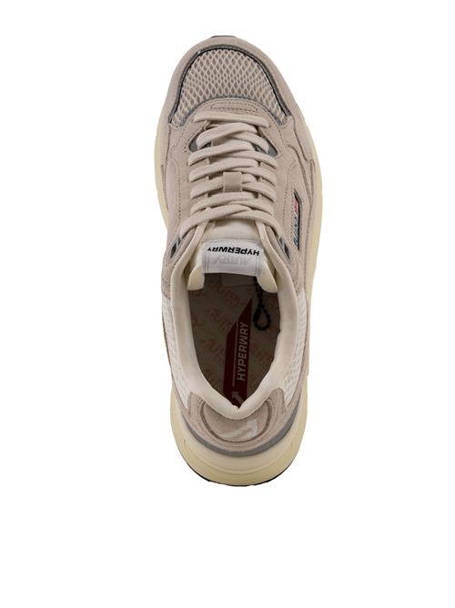 Sneakers Hyperway in mesh e suede Sand/Argento AUTRY | HYLMUM03