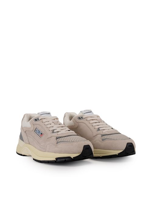 Sneakers Hyperway in mesh e suede Sand/Argento AUTRY | HYLMUM03