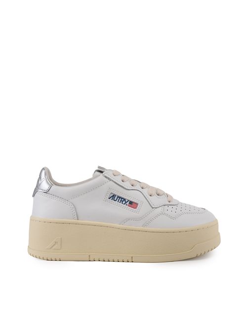 Sneakers Medalist Platform in pelle Bianco/Silver AUTRY | PTLWLL05