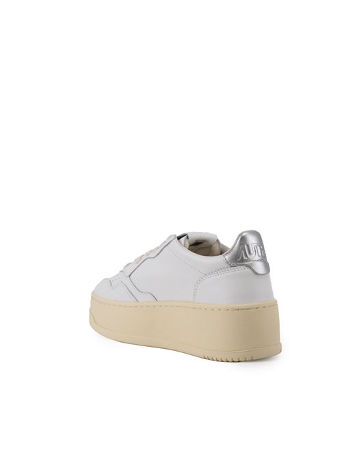 Sneakers Medalist Platform in pelle Bianco/Silver AUTRY | PTLWLL05