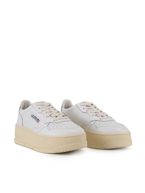 Sneakers Medalist Platform in pelle Bianco/Silver AUTRY | PTLWLL05