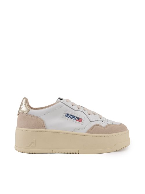 Sneakers Medalist Platform in pelle e suede Bianco/Platino AUTRY | PTLWLS01