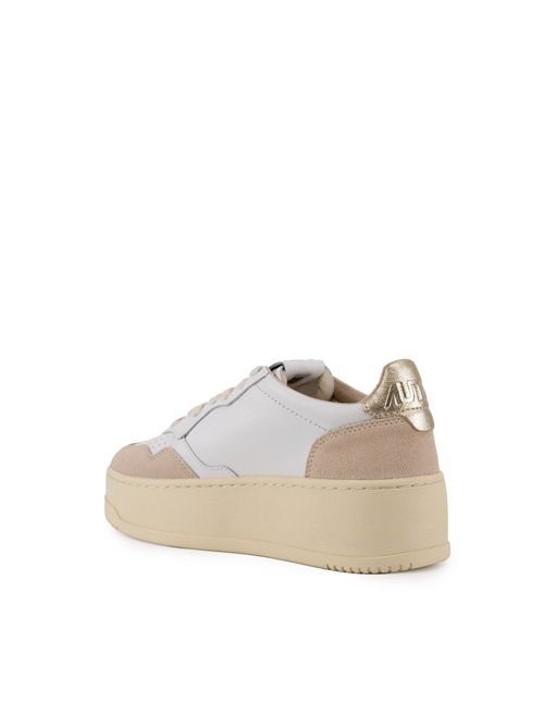 Sneakers Medalist Platform in pelle e suede Bianco/Platino AUTRY | PTLWLS01