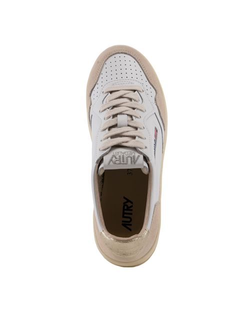 Sneakers Medalist Platform in pelle e suede Bianco/Platino AUTRY | PTLWLS01