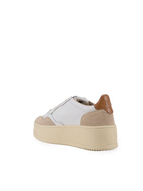 Sneakers Medalist Platform in pelle e suede Bianco/Brown sugar AUTRY | PTLWLS02