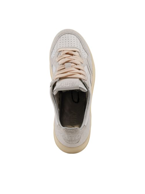 Sneakers Medalist Platform in pelle e suede glitter Lea Star White AUTRY | PTLWTA01