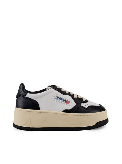 Sneakers Medalist Platform in pelle Bianco/Nero AUTRY | PTLWWB01