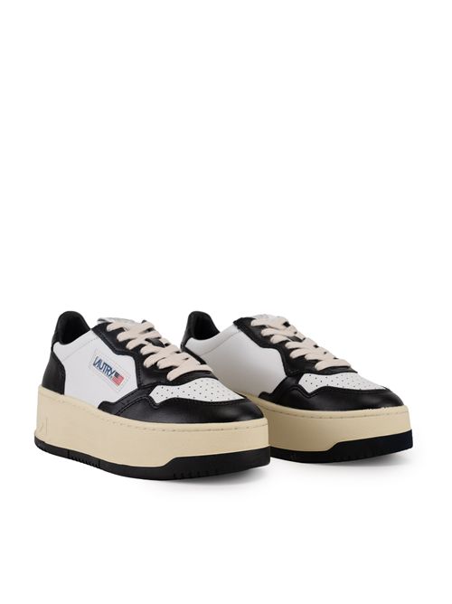 Sneakers Medalist Platform in pelle Bianco/Nero AUTRY | PTLWWB01