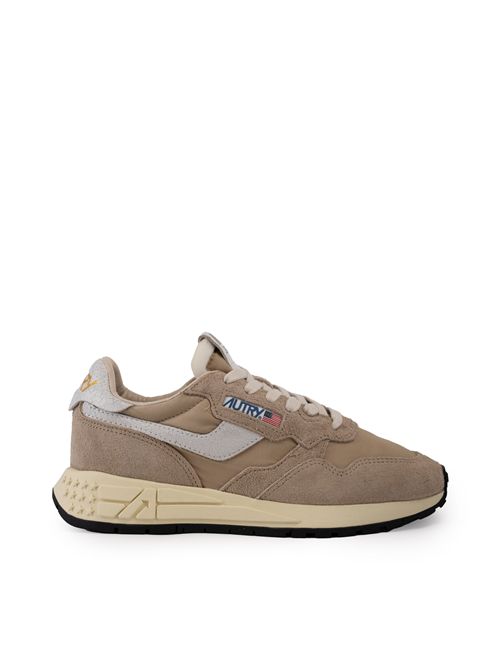 Sneakers Reelwind Low in nylon e suede craquele Pepper e bianca AUTRY | WWLWNC08
