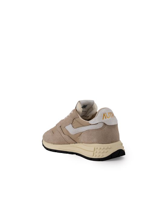 Sneakers Reelwind Low in nylon e suede craquele Pepper e bianca AUTRY | WWLWNC08