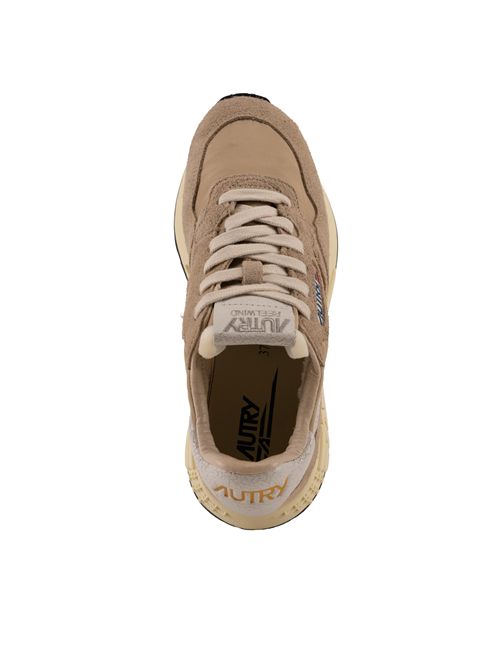 Sneakers Reelwind Low in nylon e suede craquele Pepper e bianca AUTRY | WWLWNC08