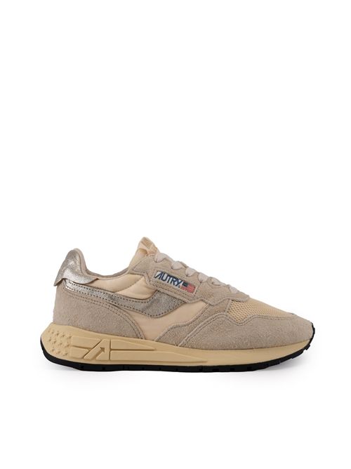 Sneakers Reelwind Low in nylon, suede e pelle Ecru' e Platino AUTRY | WWLWUT24