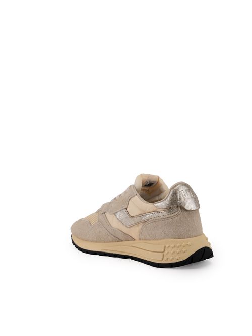 Sneakers Reelwind Low in nylon, suede e pelle Ecru' e Platino AUTRY | WWLWUT24