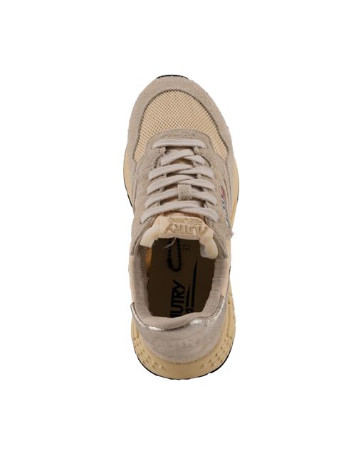 Sneakers Reelwind Low in nylon, suede e pelle Ecru' e Platino AUTRY | WWLWUT24