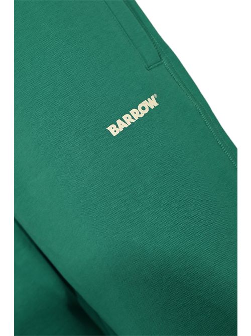 Pantalone in cotone con stampa logo Verde Barrow | F5BWUAFP071309