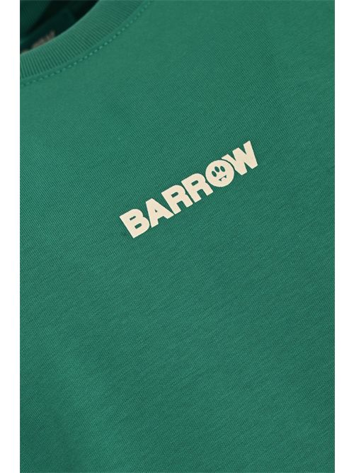 T-shirt in jersey di cotone con stampa Teddy Verde Barrow | F5BWUATH049309