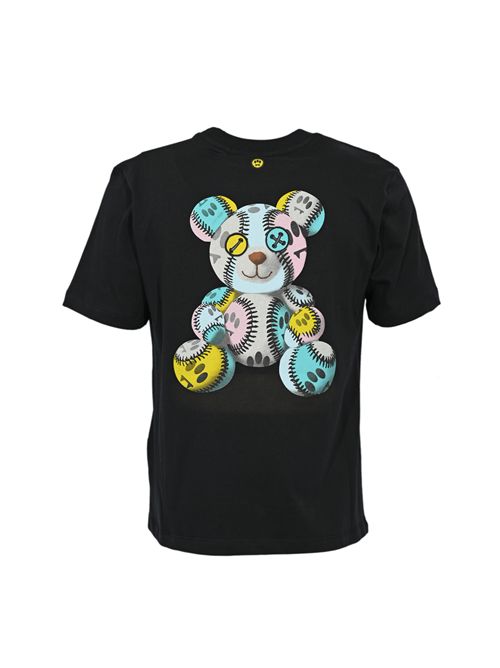 T-shirt in cotone con stampa Teddy baseball Nero Barrow | F5BWUATH053110