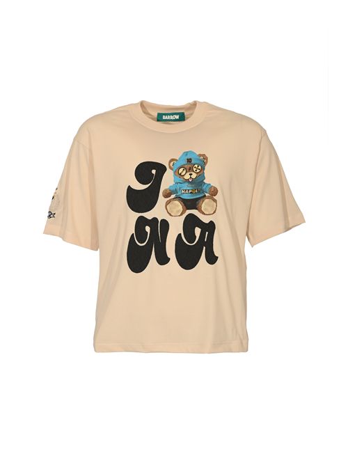 T-shirt in cotone con stampa Napoli Crema Barrow | F5BWUATH076013