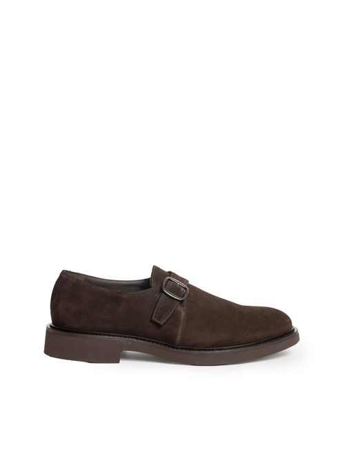 Mocassino mono fibbia in suede marrone terre Testa di moro DOUCAL'S | DU1485GENOUF009TM23