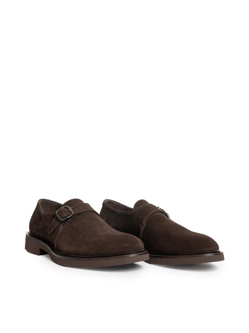 Mocassino mono fibbia in suede marrone terre Testa di moro DOUCAL'S | DU1485GENOUF009TM23