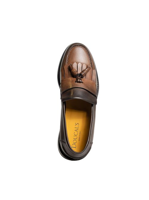 Mocassino con nappine e frangia in pelle DOUCAL'S | DU3498BRANUF159TM45
