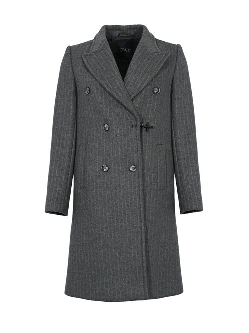 Cappotto in Panno di misto Lana Gessato FAY | NAW51513560XMTB803