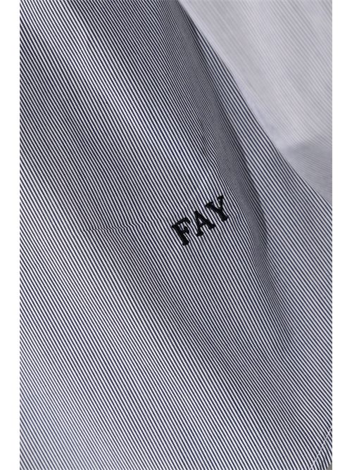 Camicia in misto cotone millerighe Navy FAY | NCMA151259SXPUU807