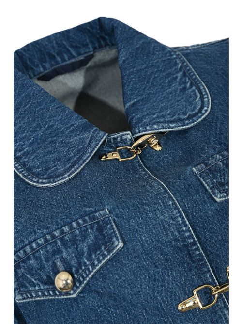 Giacca crop 3 Ganci in Denim FAY | NGW7351371LXKZU810