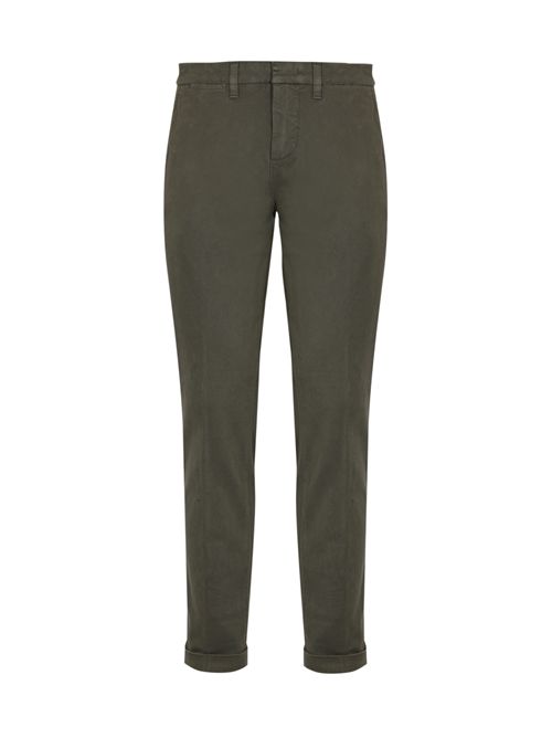 Pantaloni Slim in Gabardina di cotone Grigio FAY | NTM8651187TQGGB406