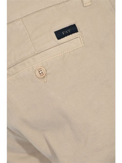 Pantaloni Slim in Gabardina di cotone Beige FAY | NTM8651187TQGGC214