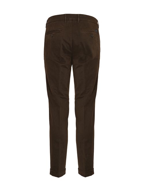 Pantaloni Slim in Gabardina di cotone Marrone FAY | NTM8651187TQGGS815