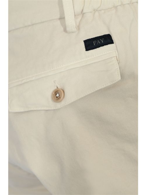 Pantaloni Slim Capri in Gabardine di cotone Beige FAY | NTM8651190TQGGC002