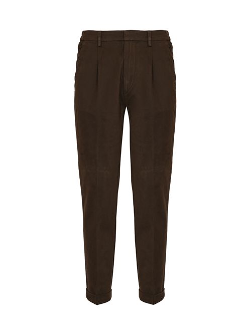 Pantaloni Slim Capri in Gabardine di cotone Marrone FAY | NTM8651190TQGGS815