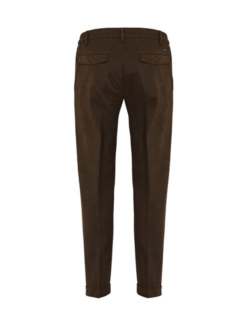Pantaloni Slim Capri in Gabardine di cotone Marrone FAY | NTM8651190TQGGS815