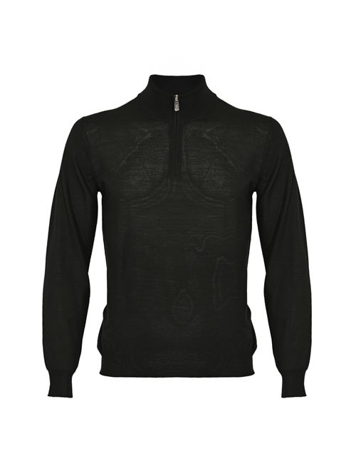 Maglia in lana con zip Black FEDELI | MU0077257