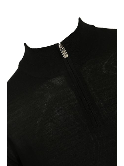 Maglia in lana con zip Black FEDELI | MU0077257